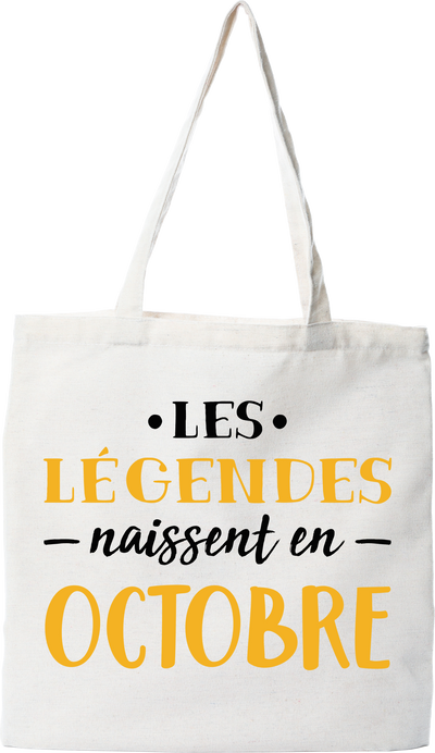 Tote bag coton recyclé légende d'octobre