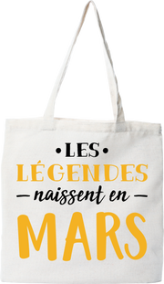 Tote bag coton recyclé légende de mars
