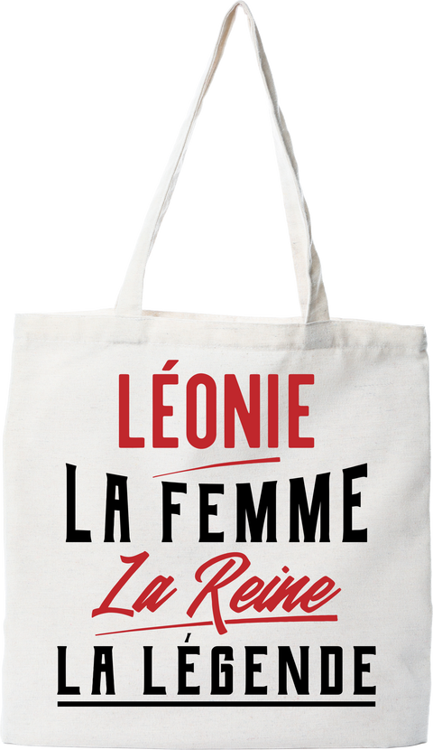 Tote bag coton recyclé léonie la femme la reine la légende