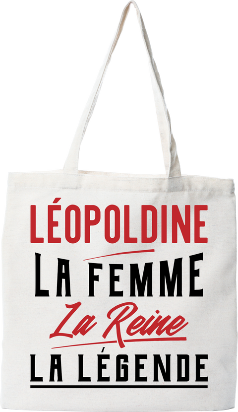 Tote bag coton recyclé léopoldine la femme la reine la légende