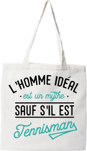 Tote bag coton recyclé l'homme idéal tennisman