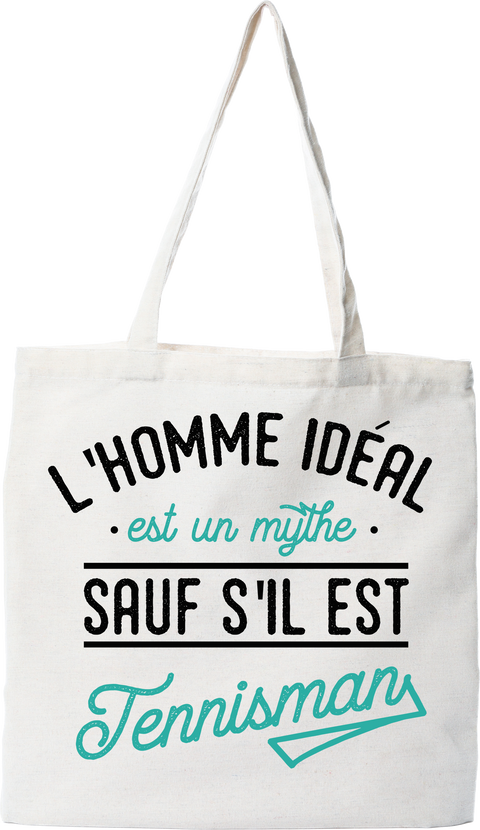 Tote bag coton recyclé l'homme idéal tennisman