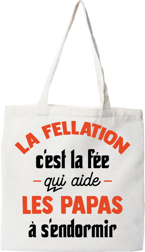 Tote bag coton recyclé la fée qui aide les papas