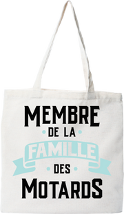 Tote bag coton recyclé la famille des motards