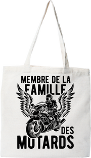 Tote bag coton recyclé la famille des motards 2