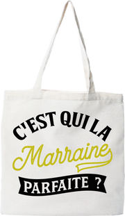 Tote bag coton recyclé la marraine parfaite 2