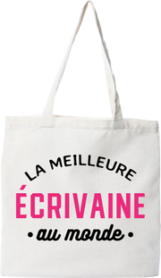 Tote bag coton recyclé la meilleure écrivaine au monde