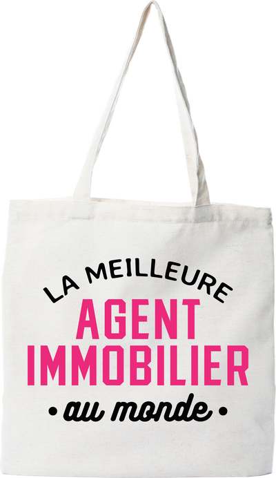 Tote bag coton recyclé la meilleure agent immobilier au monde