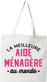 Tote bag coton recyclé la meilleure aide ménagère au monde