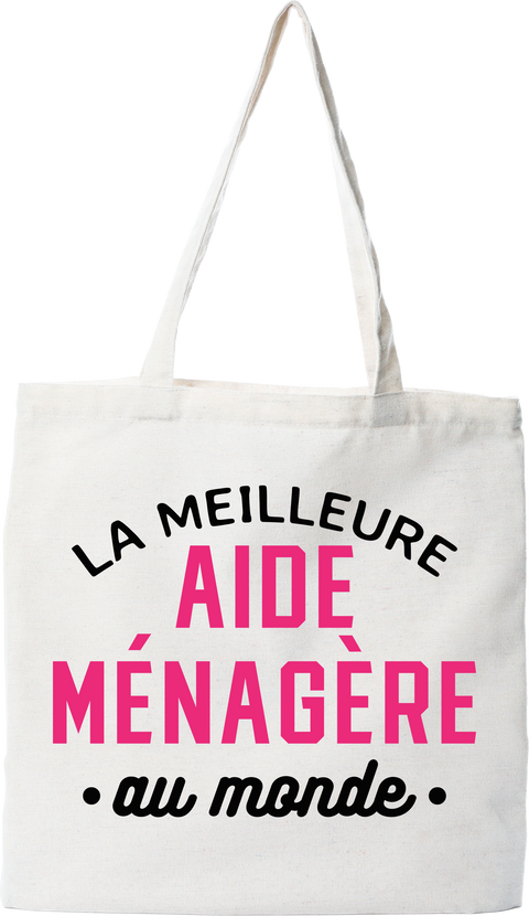 Tote bag coton recyclé la meilleure aide ménagère au monde