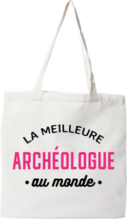 Tote bag coton recyclé la meilleure archéologue au monde