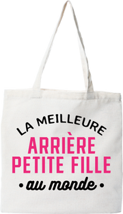 Tote bag coton recyclé la meilleure arrière petite fille au monde