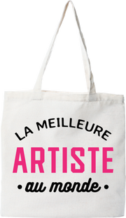 Tote bag coton recyclé la meilleure artiste au monde