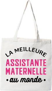 Tote bag coton recyclé la meilleure assistante maternelle au monde