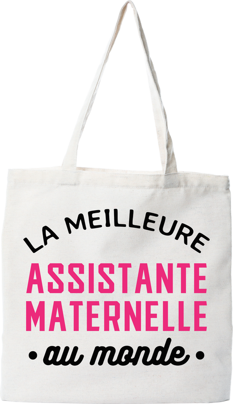 Tote bag coton recyclé la meilleure assistante maternelle au monde