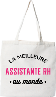 Tote bag coton recyclé la meilleure assistante rh au monde