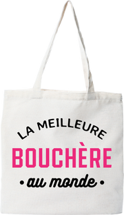 Tote bag coton recyclé la meilleure bouchère au monde