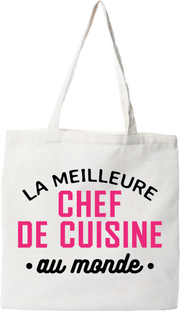 Tote bag coton recyclé la meilleure chef de cuisine au monde