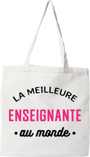 Tote bag coton recyclé la meilleure enseignante au monde