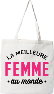 Tote bag coton recyclé la meilleure femme au monde