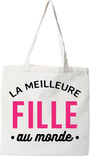 Tote bag coton recyclé la meilleure fille au monde