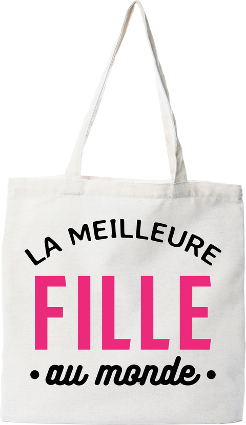 Tote bag coton recyclé la meilleure fille au monde