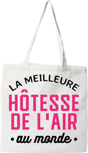 Tote bag coton recyclé la meilleure hôtesse de l'air au monde