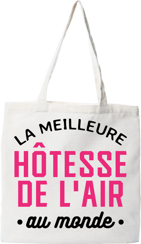 Tote bag coton recyclé la meilleure hôtesse de l'air au monde