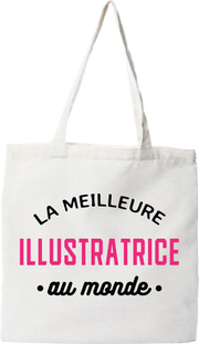 Tote bag coton recyclé la meilleure illustratrice au monde
