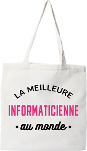 Tote bag coton recyclé la meilleure informaticienne au monde