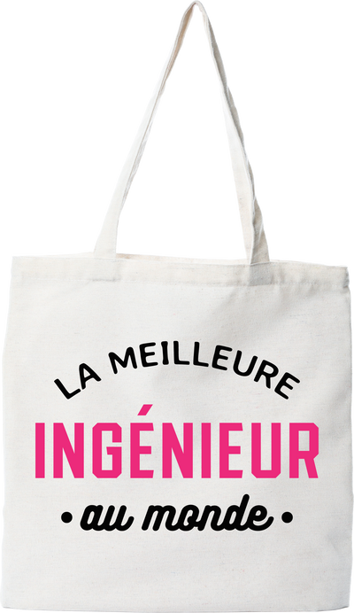 Tote bag coton recyclé la meilleure ingénieur au monde