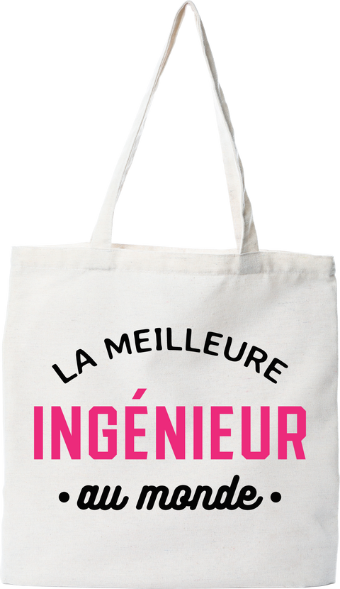 Tote bag coton recyclé la meilleure ingénieur au monde