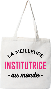 Tote bag coton recyclé la meilleure institutrice au monde