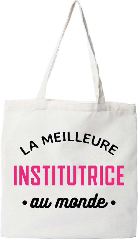 Tote bag coton recyclé la meilleure institutrice au monde