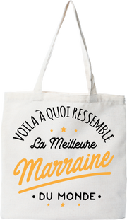Tote bag coton recyclé la meilleure marraine du monde