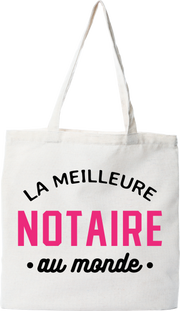 Tote bag coton recyclé la meilleure notaire au monde