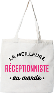 Tote bag coton recyclé la meilleure réceptionniste au monde