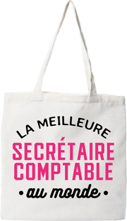 Tote bag coton recyclé la meilleure secrétaire comptable au monde