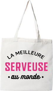 Tote bag coton recyclé la meilleure serveuse au monde