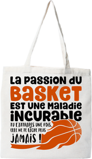 Tote bag coton recyclé la passion du basket