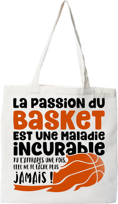 Tote bag coton recyclé la passion du basket