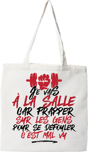 Tote bag coton recyclé la salle pour me défouler