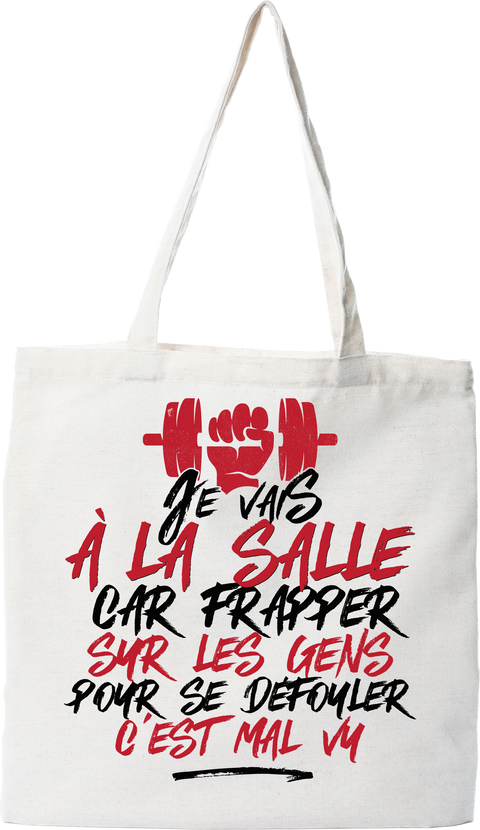 Tote bag coton recyclé la salle pour me défouler