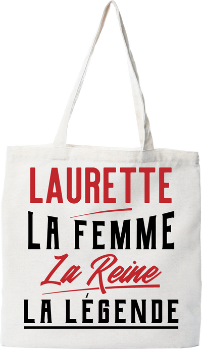 Tote bag coton recyclé laurette la femme la reine la légende