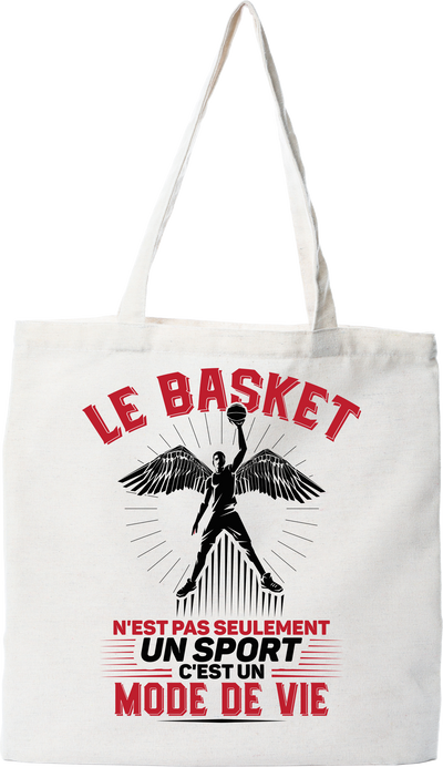 Tote bag coton recyclé le basket un mode de vie