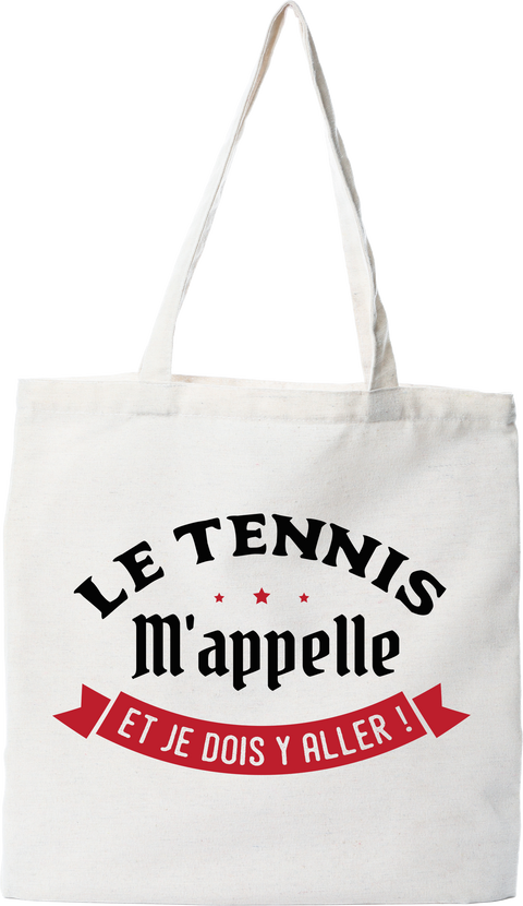 Tote bag coton recyclé le tennis m'appelle