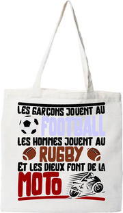 Tote bag coton recyclé les dieux font de la moto