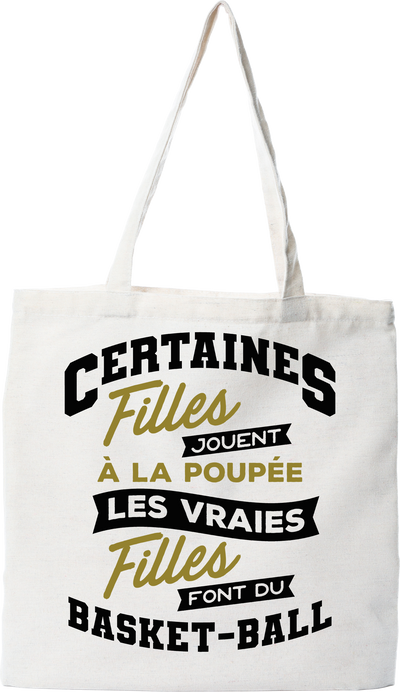 Tote bag coton recyclé les filles jouent au basket