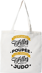 Tote bag coton recyclé les vraies font du judo