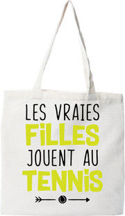 Tote bag coton recyclé les vraies jouent au tennis